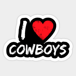 I Love Cowboys Sticker